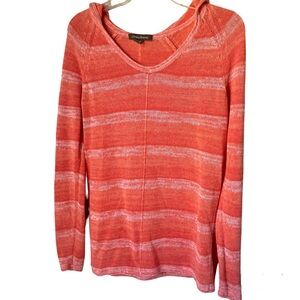 Tommy Bahama Linen‎ Cotton Blend Coral Knit Hooded Sweater, S